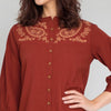 Polyester Embroidered Three-Fourth Sleeve Top