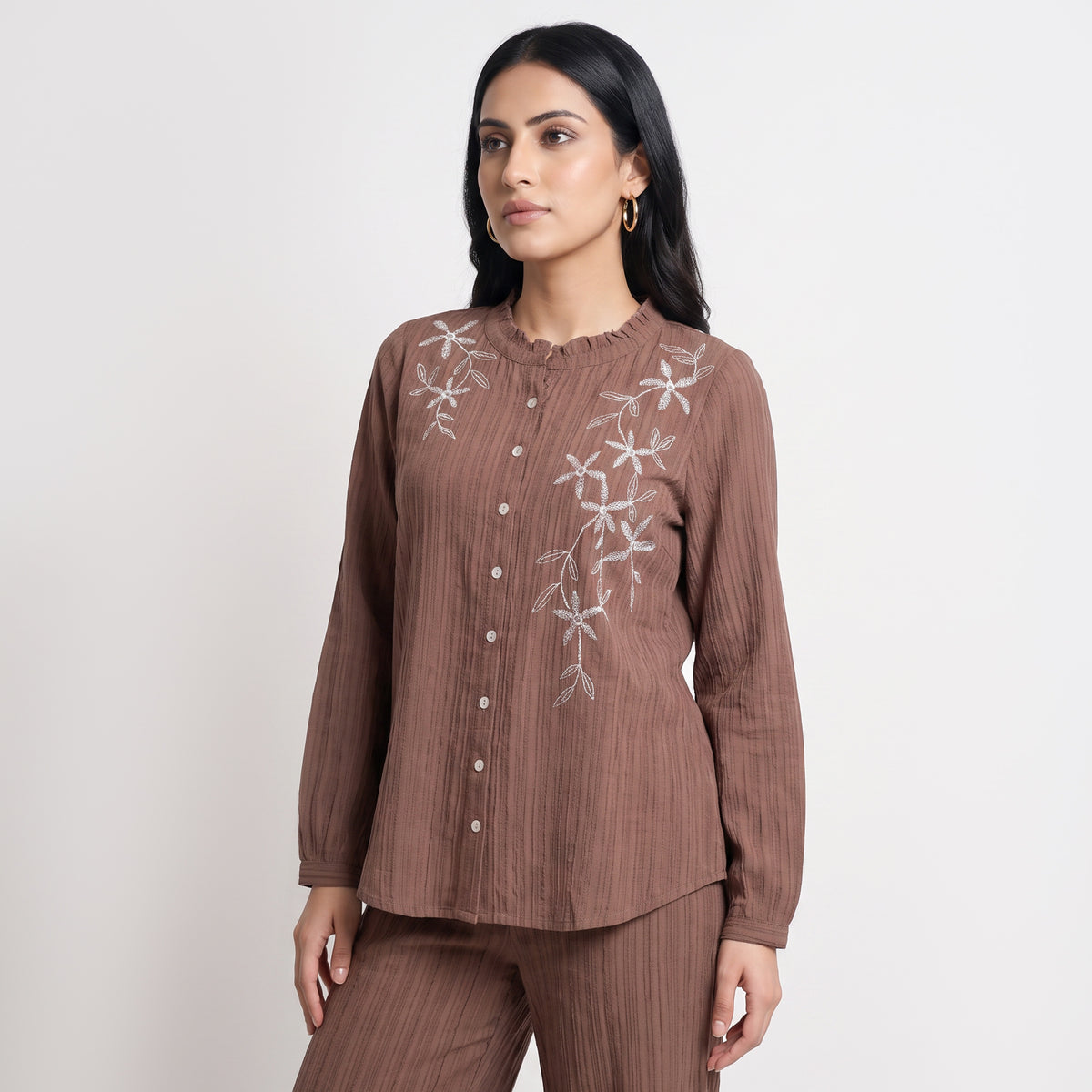 Embroidered Flared Top