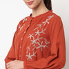 Embroidered Flared Top