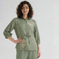 Embroidered Shirt With Waist Tie Up