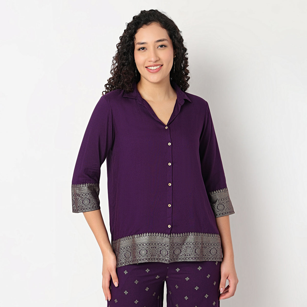 Printed Camp Collar Shirt
