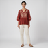 Embroidered Flared Top