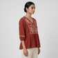 Embroidered Flared Top