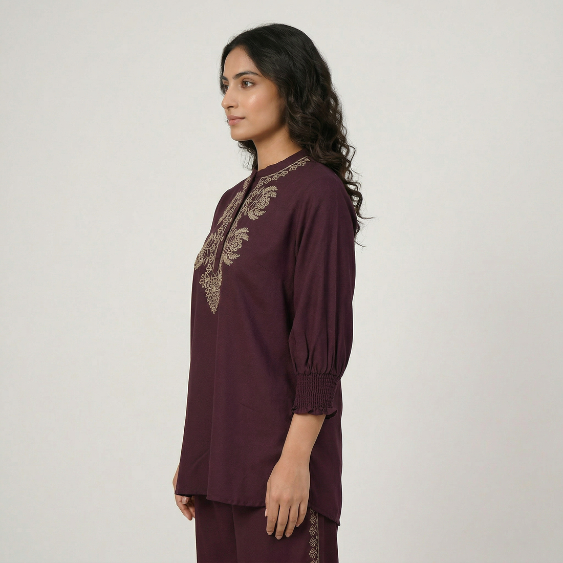 Woven Embroidered Top