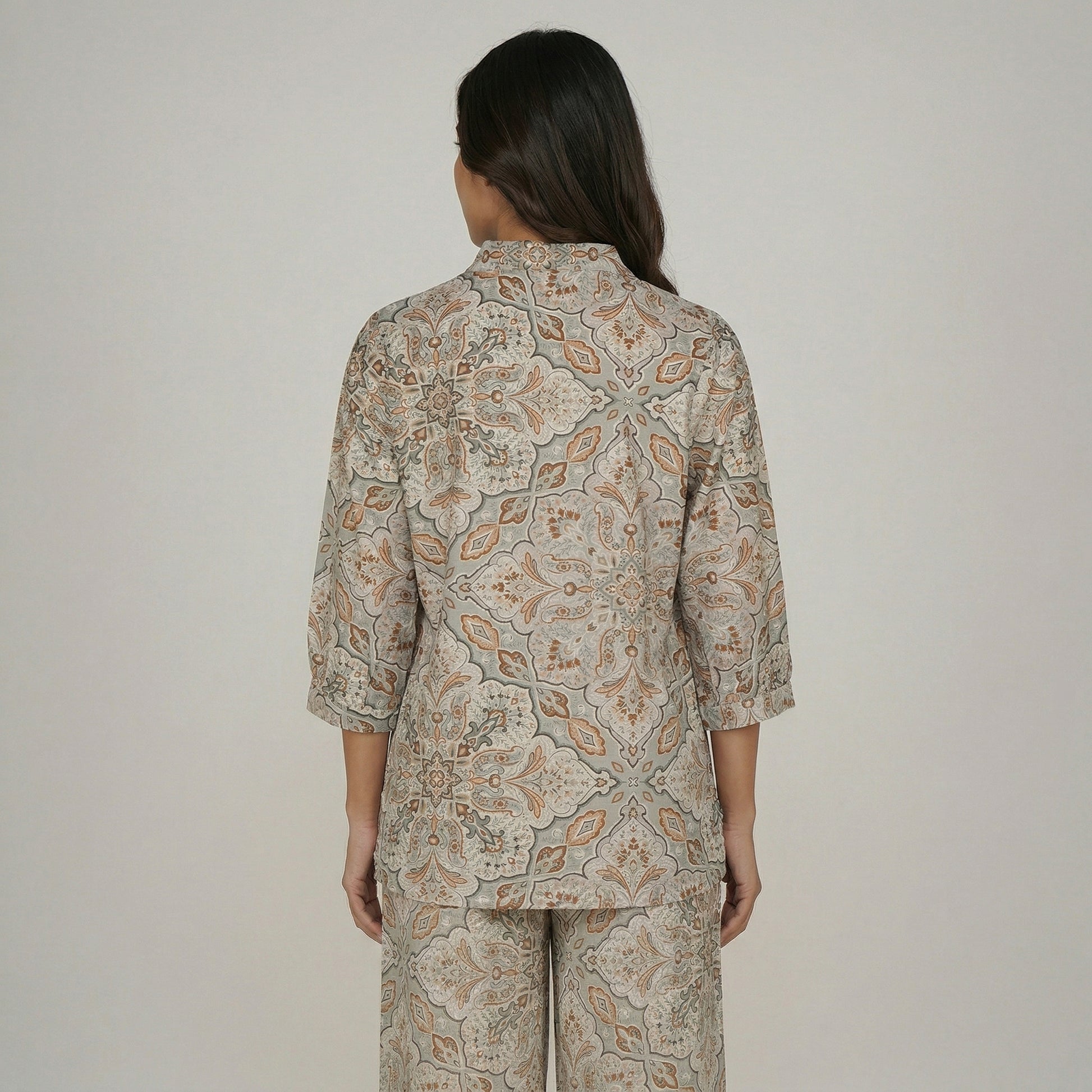Printed Waist Tie-Up Shirt