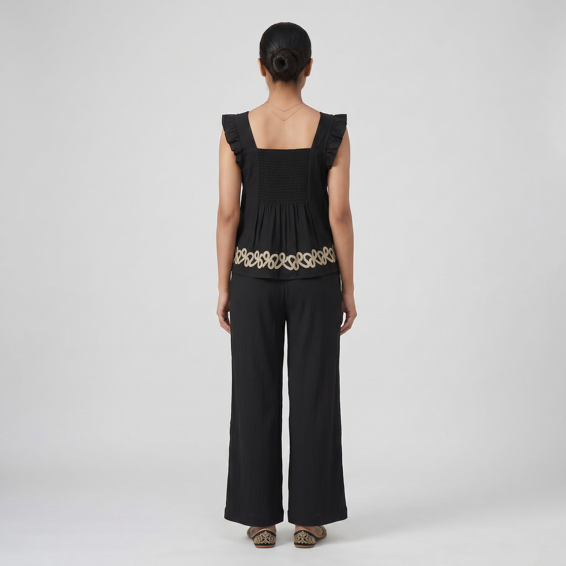 Woven Embroidered Top
