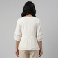 Embroidered V-Neck Flared Top