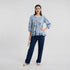 V-Neck Printed Flared W Cut Top