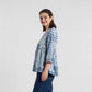 V-Neck Printed Flared W Cut Top
