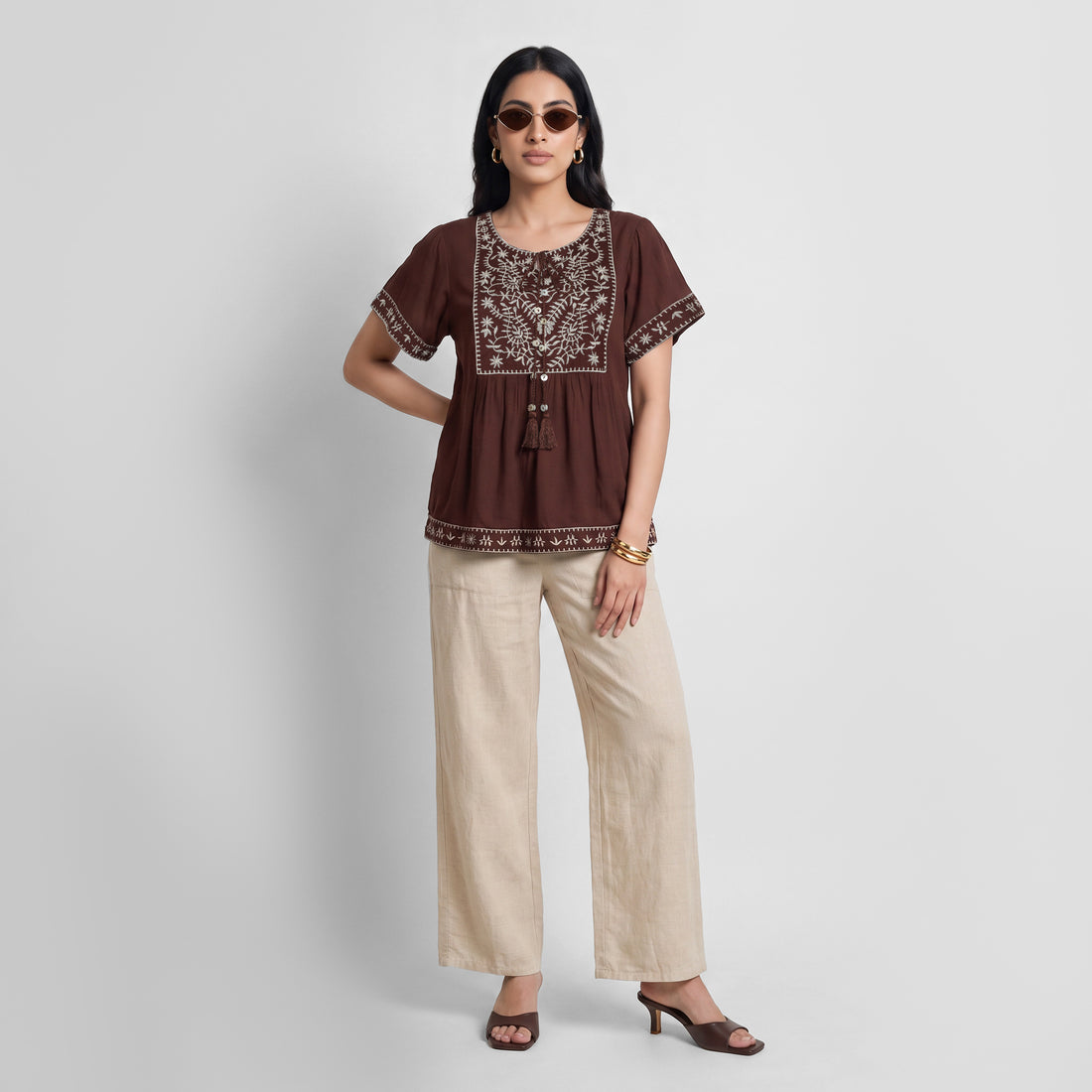 Embroidered Relaxed Top