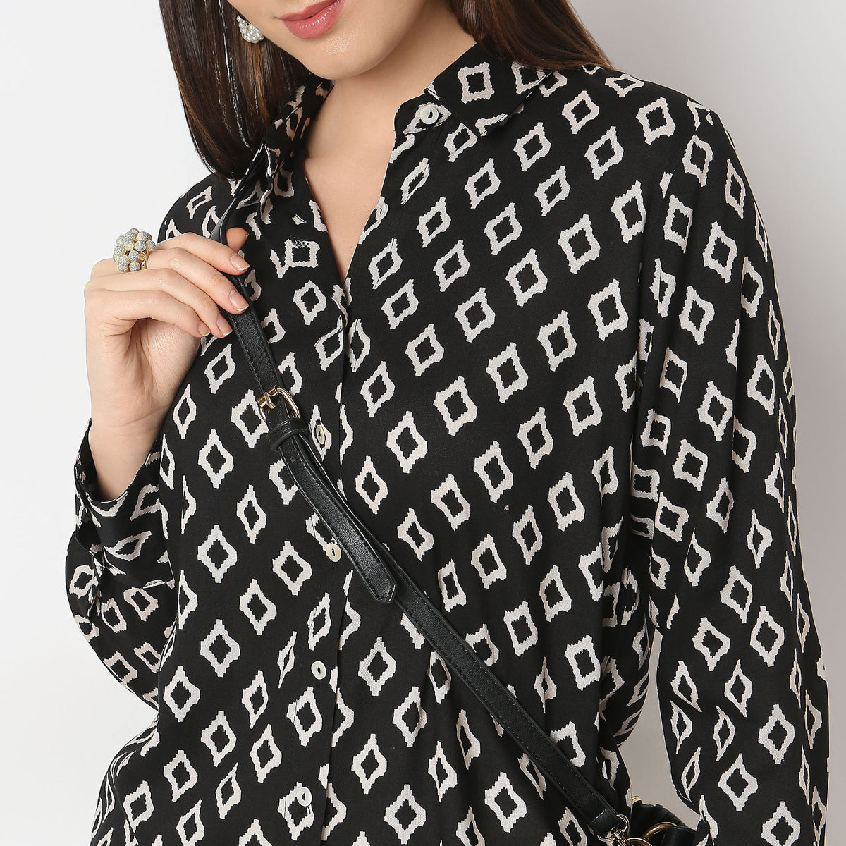 Regular Fit Printed A-Line Tunic