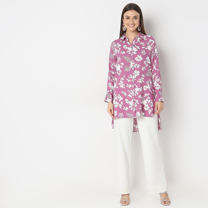 Regular Fit Printed A-Line Tunic