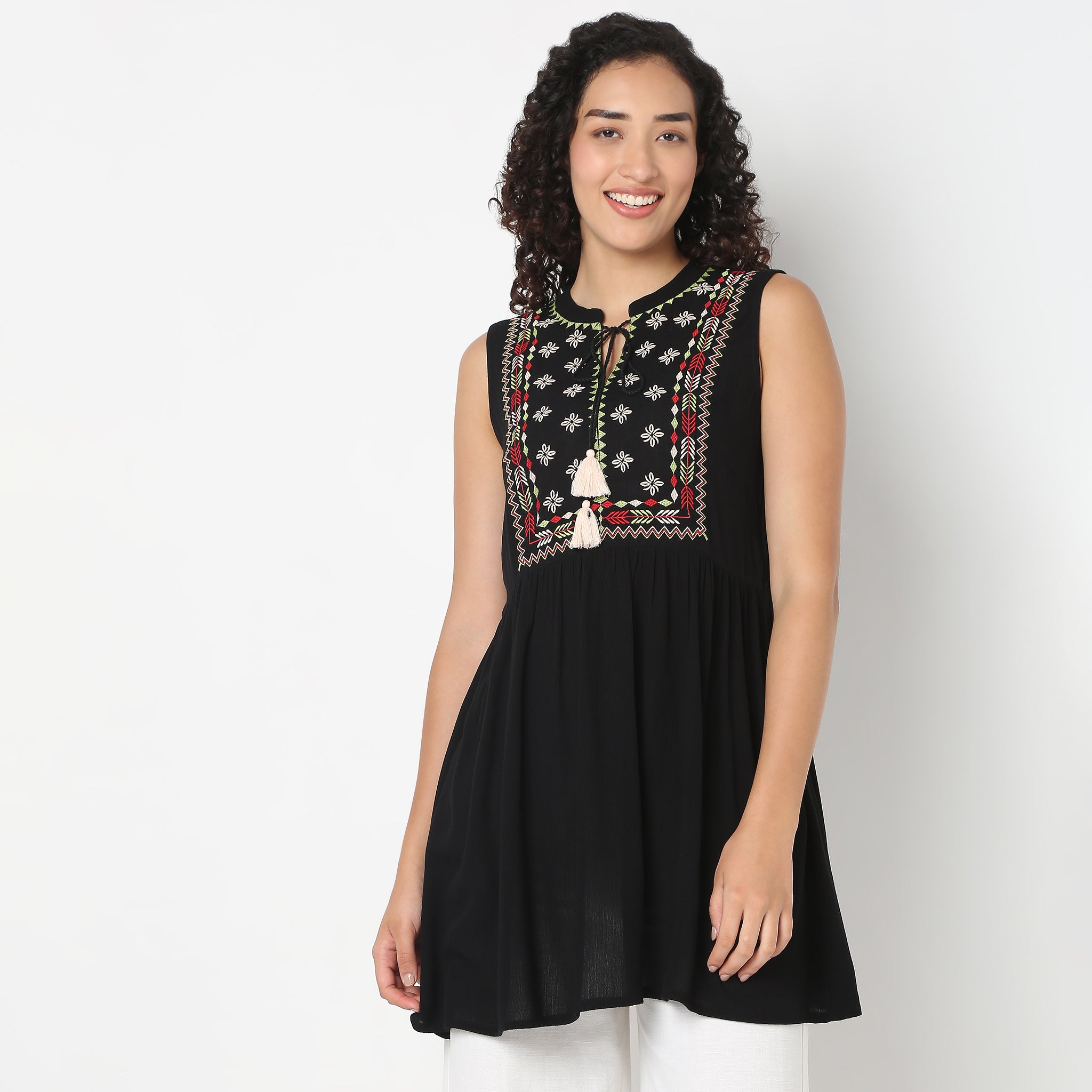 Yoke Embroidered Tunic