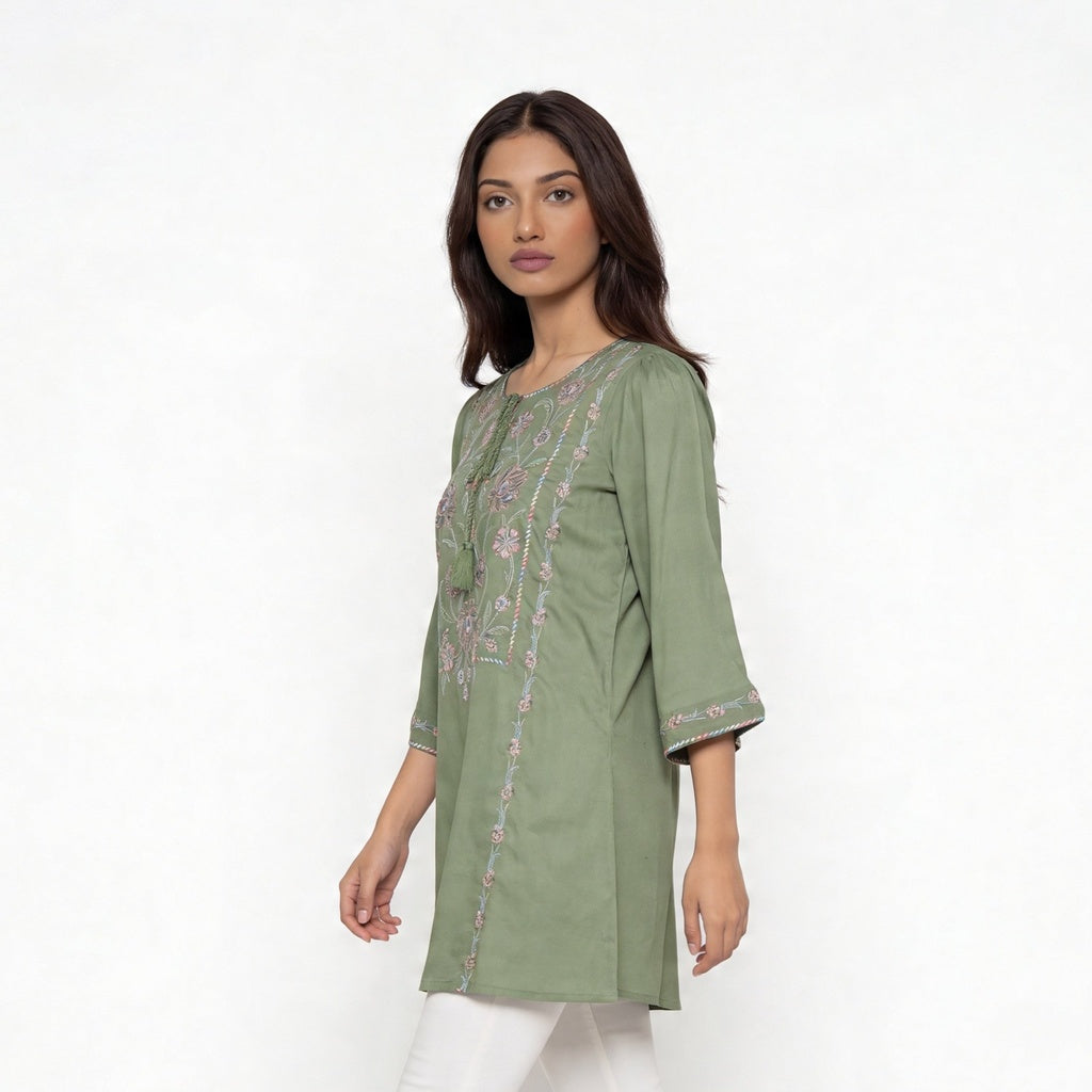 Embroidered Flared Tunic