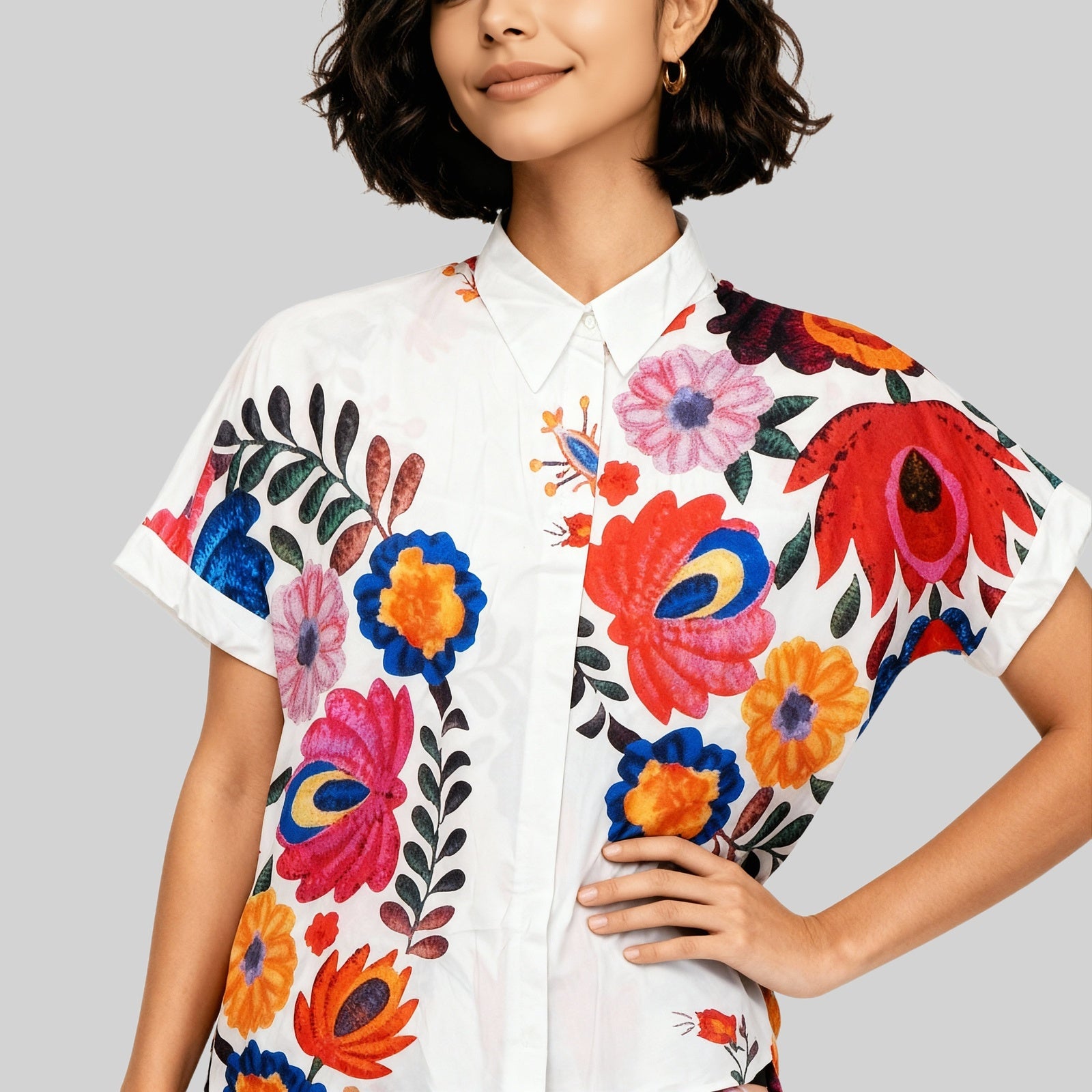 Cotton High Low Tunic Shirt