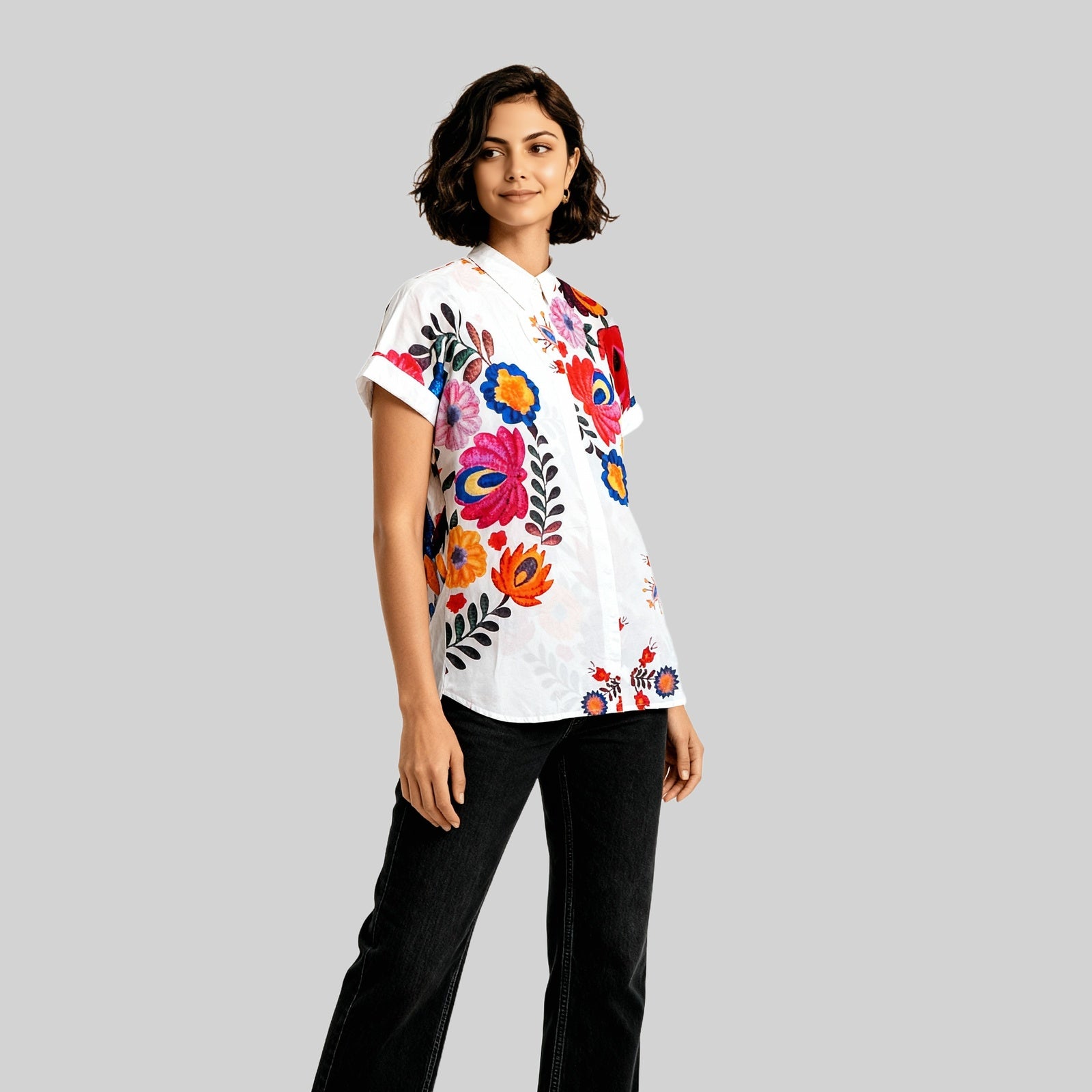 Cotton High Low Tunic Shirt