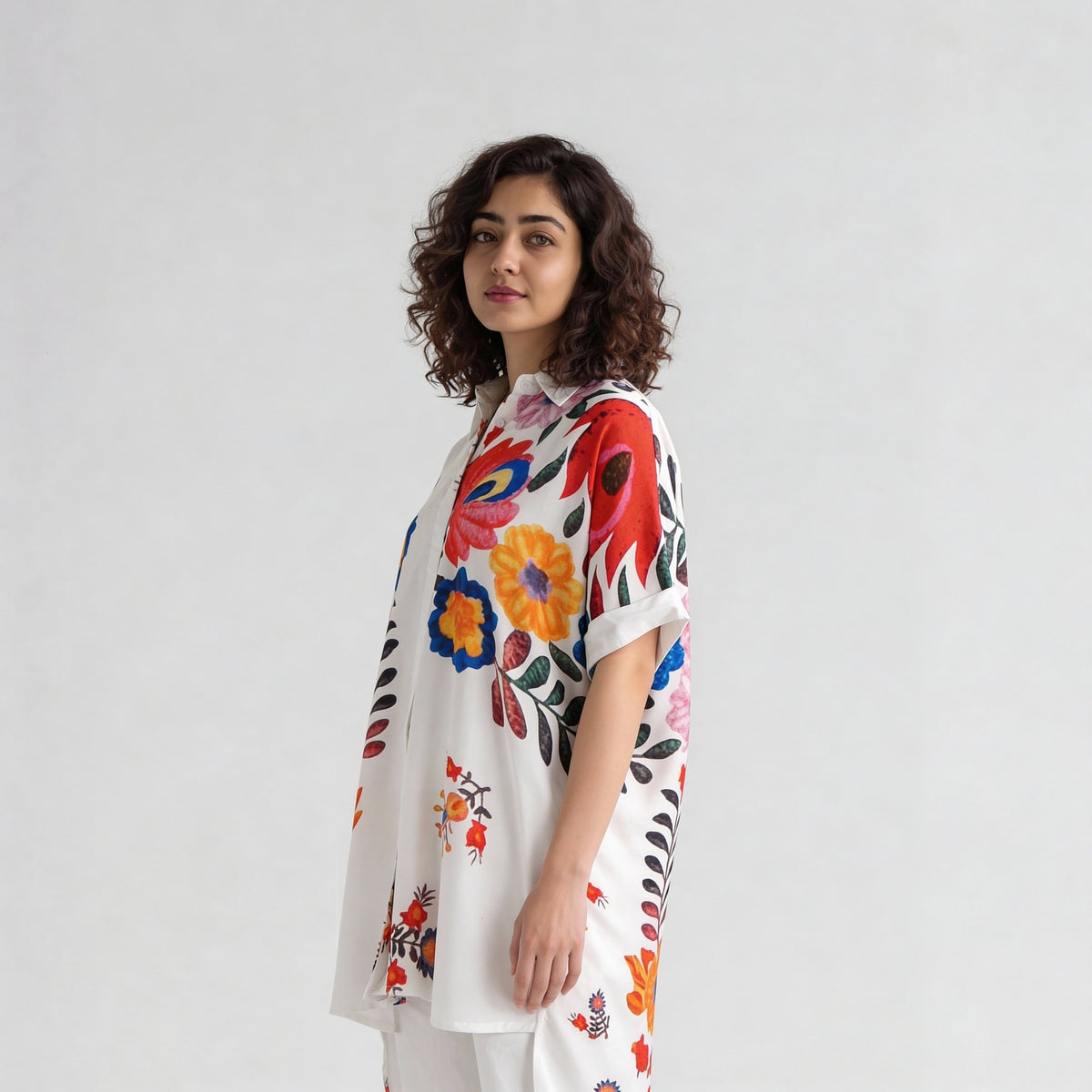 Cotton Printed Three-Fourth Sleeve Tunic