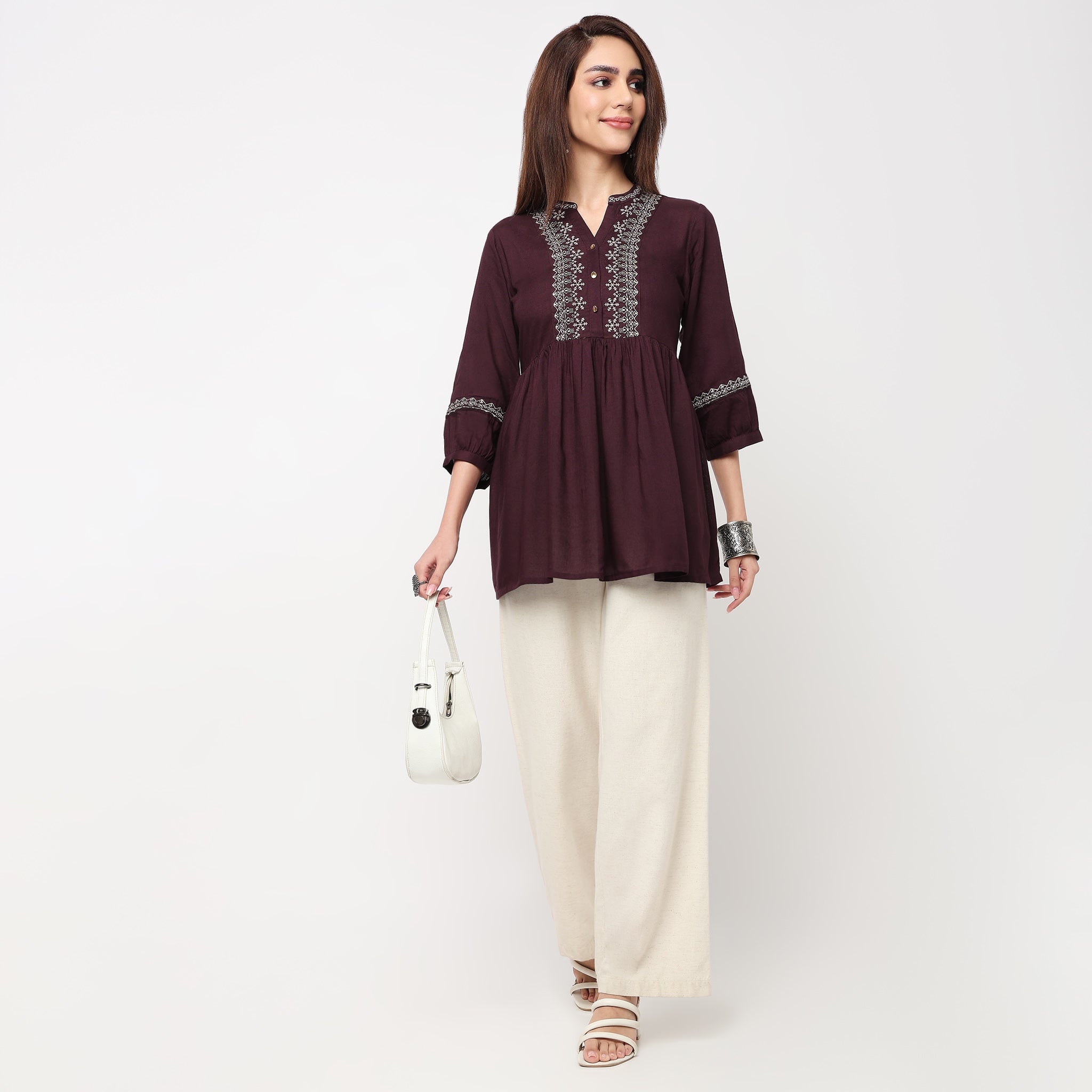Flared Embroidered Tunic