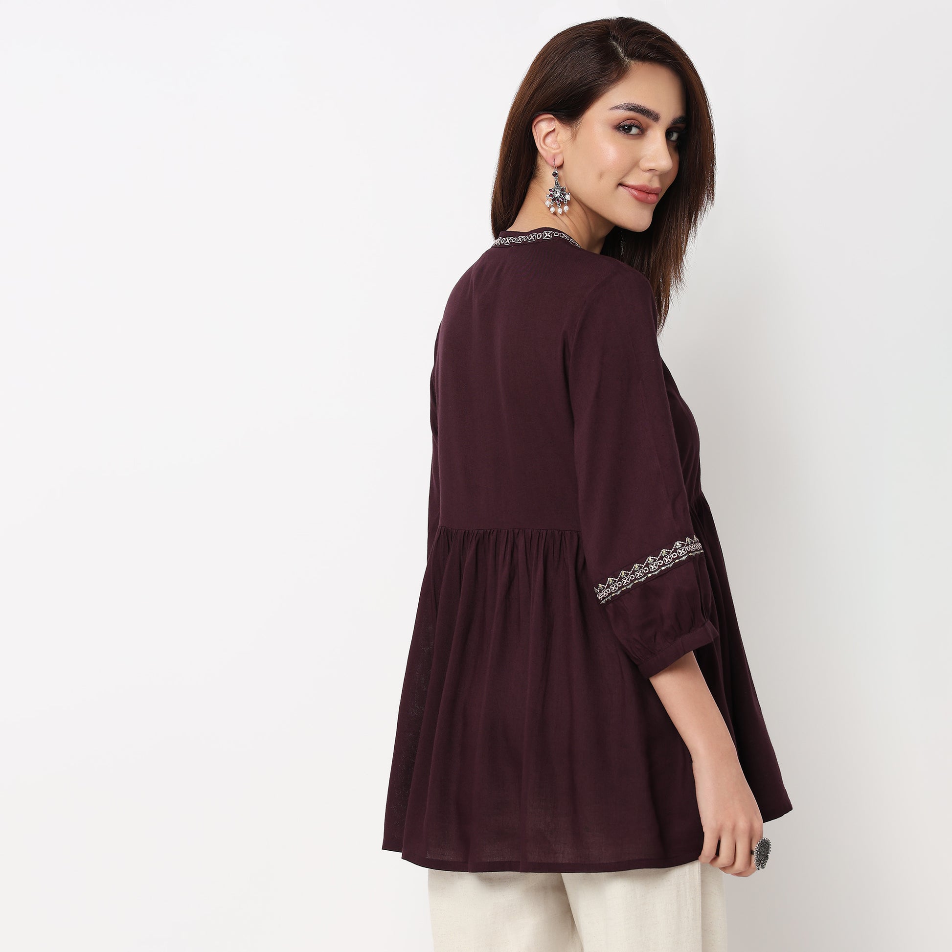 Flared Embroidered Tunic