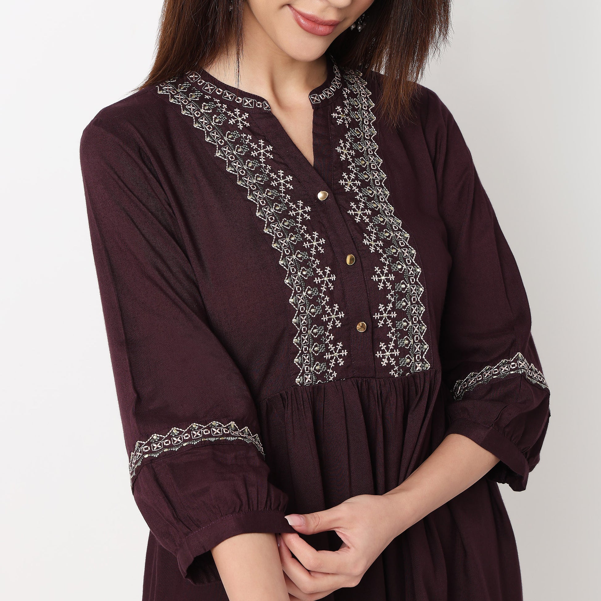 Flared Embroidered Tunic