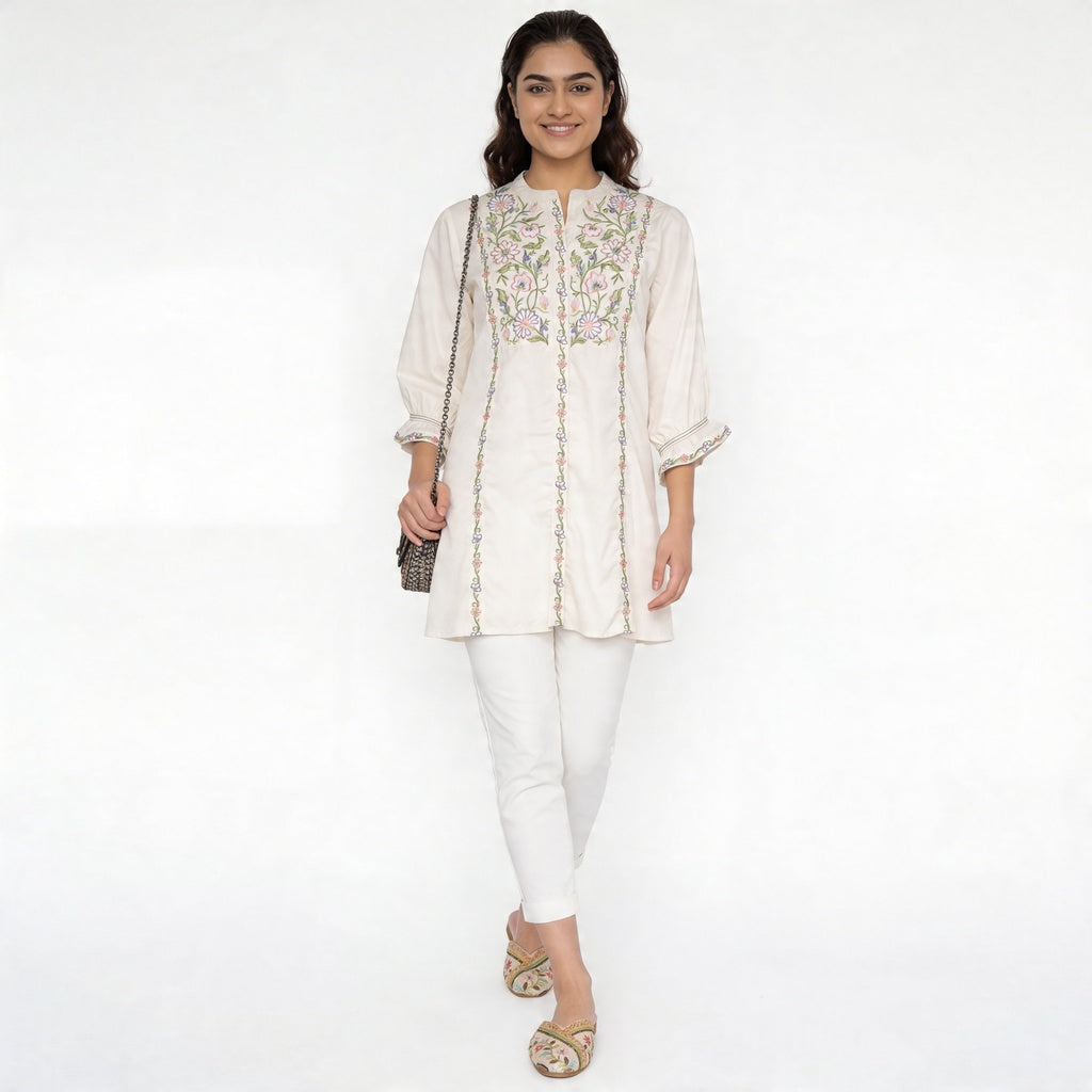 Embroidered Flared Tunic