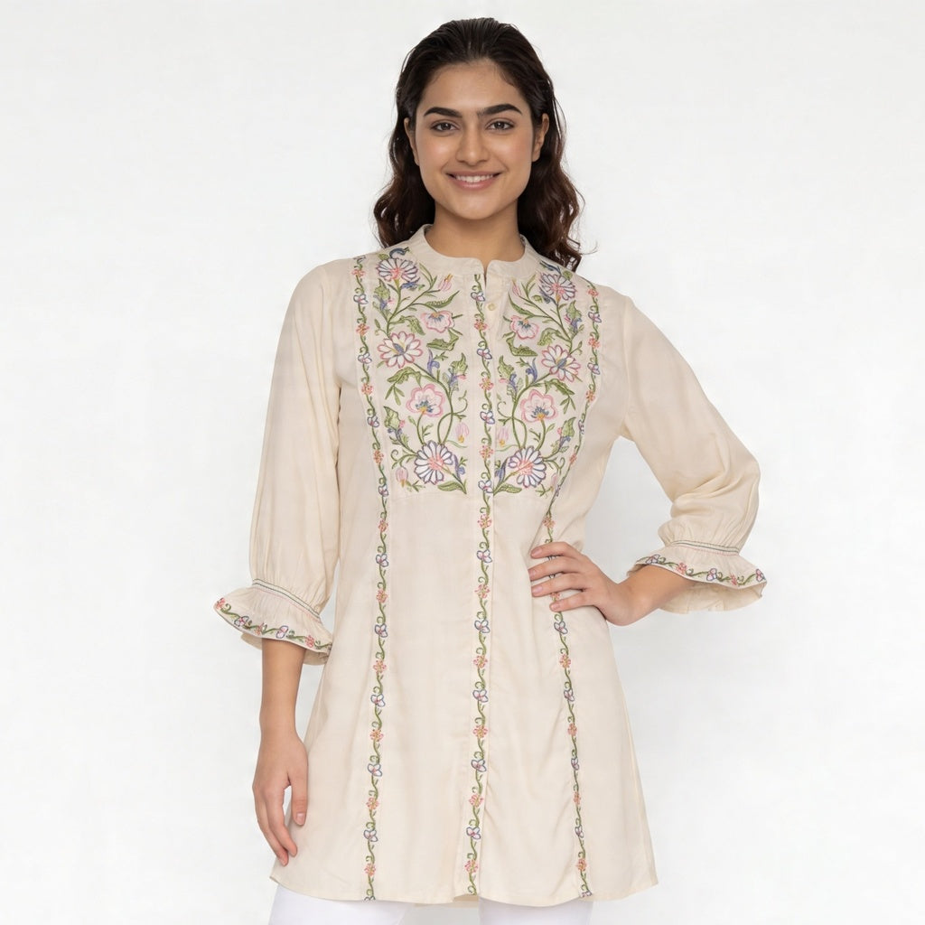 Embroidered Flared Tunic