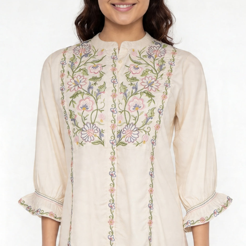 Embroidered Flared Tunic