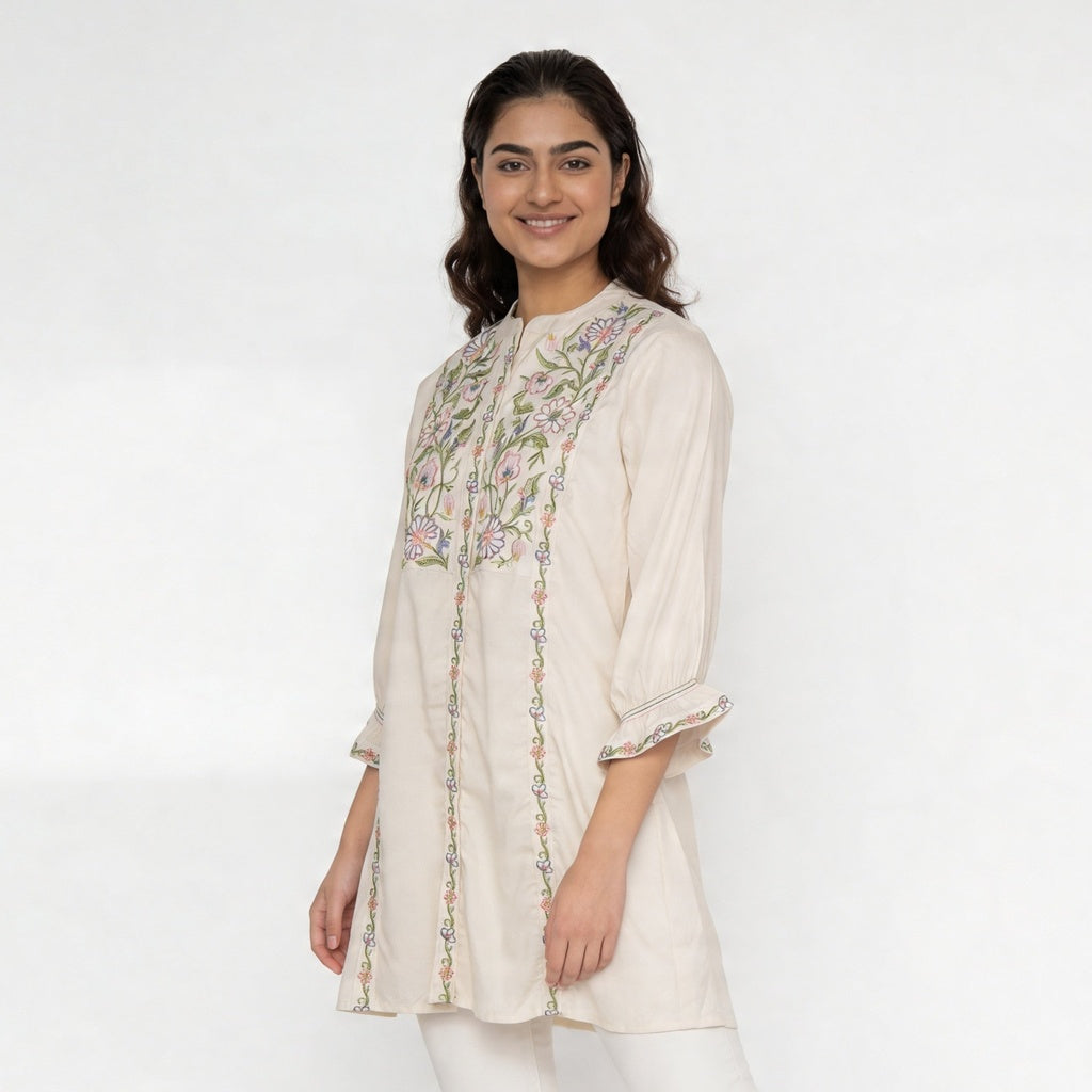 Embroidered Flared Tunic