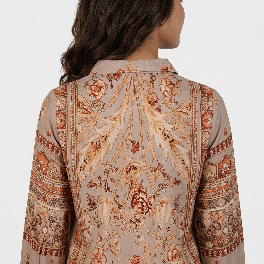 Printed Half Placket Shirt Tunic