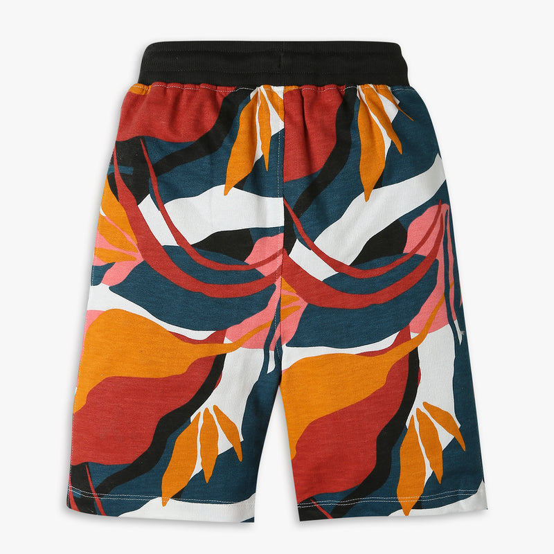 Boys Regular Fit Printed Mid Rise Shorts