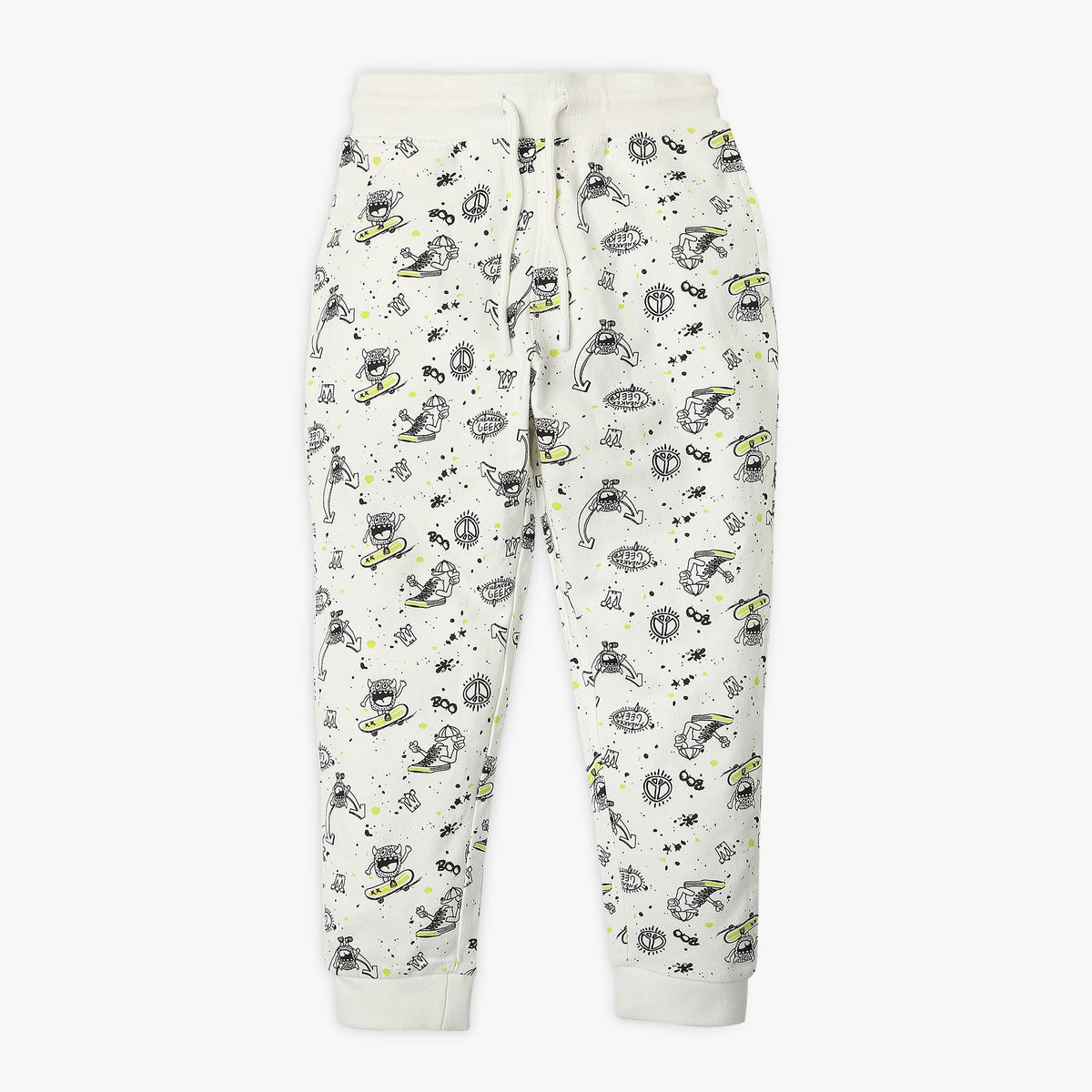 Boy's Regular Fit Printed Mid Rise Joggers