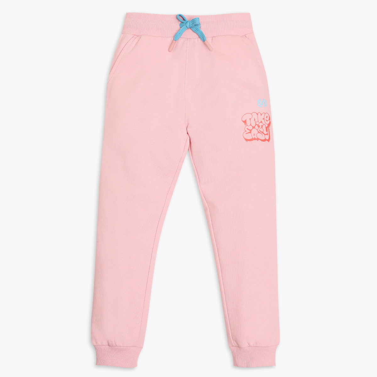 Girl's Regular Fit Solid Mid Rise Joggers