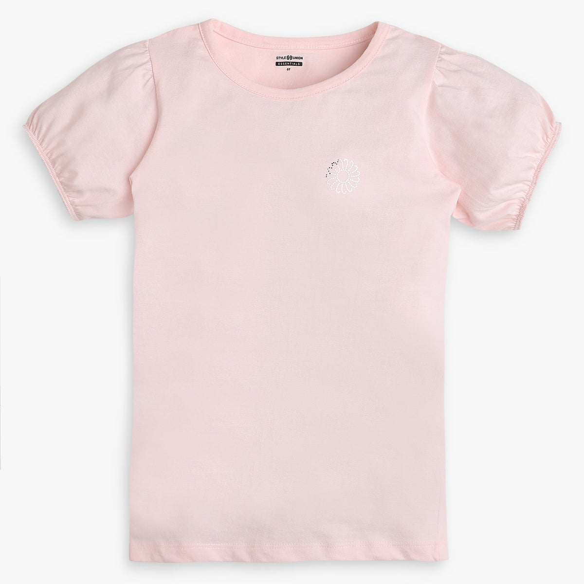 Girls Regular Fit Solid T-Shirt