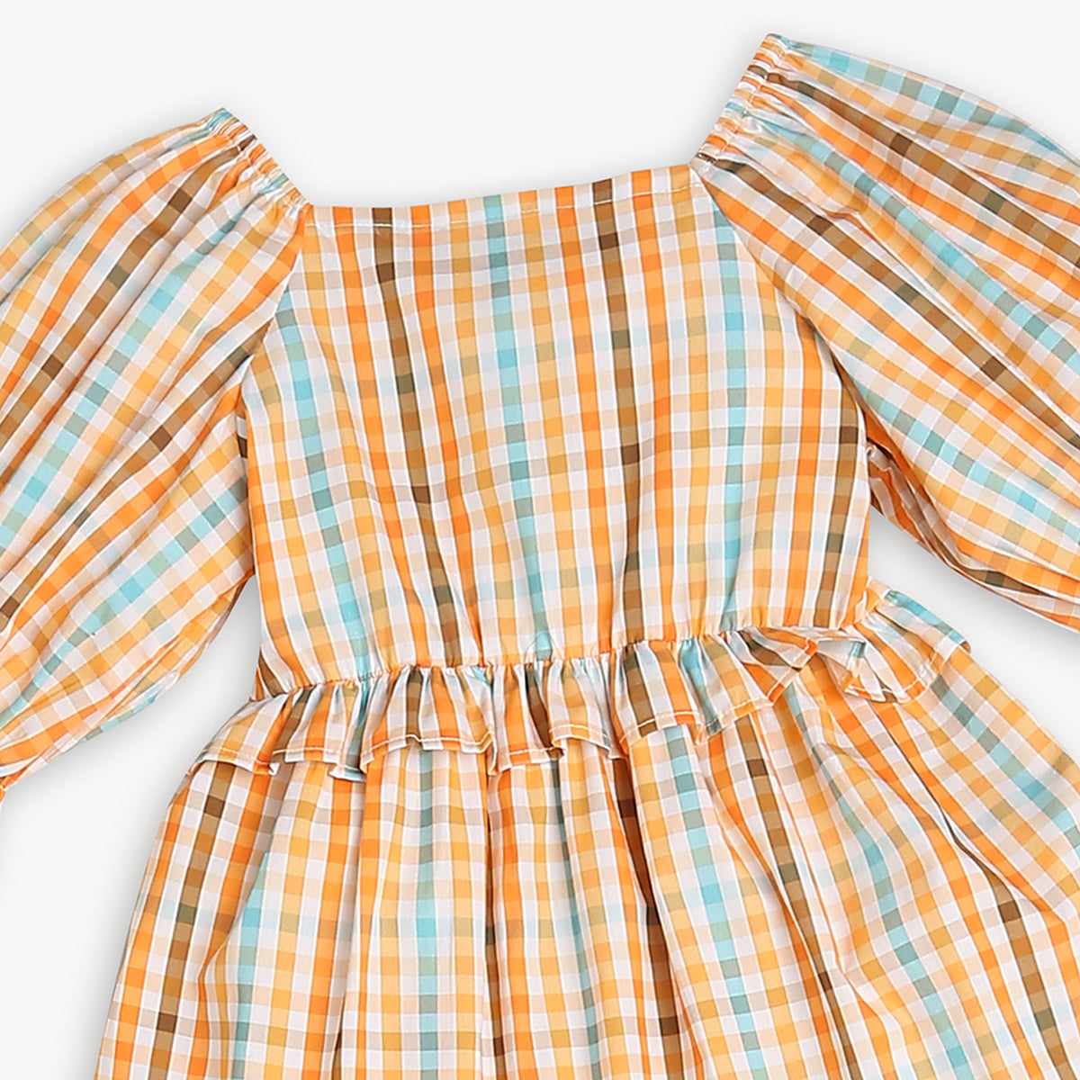 Girls Regular Fit Checkered Frock