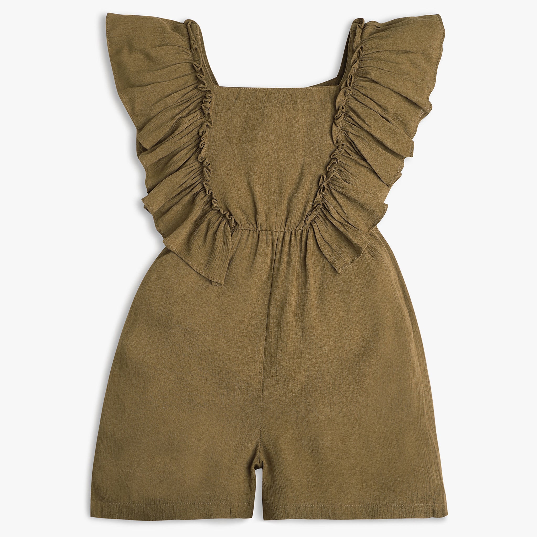 Girls Relaxed Fit Solid Jumpsuit