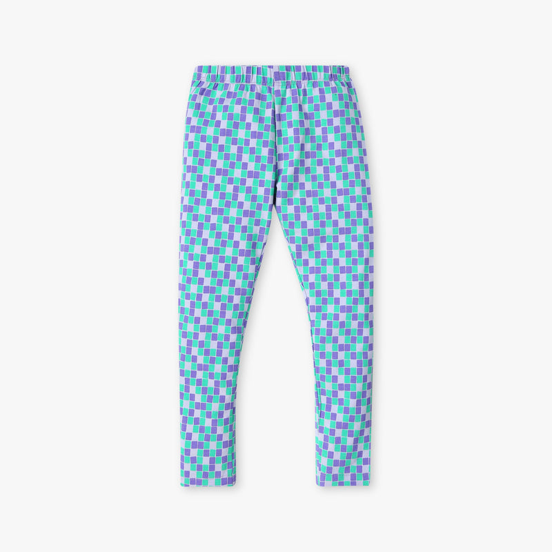 Girl's Skinny Fit Checkered Mid Rise Leggings