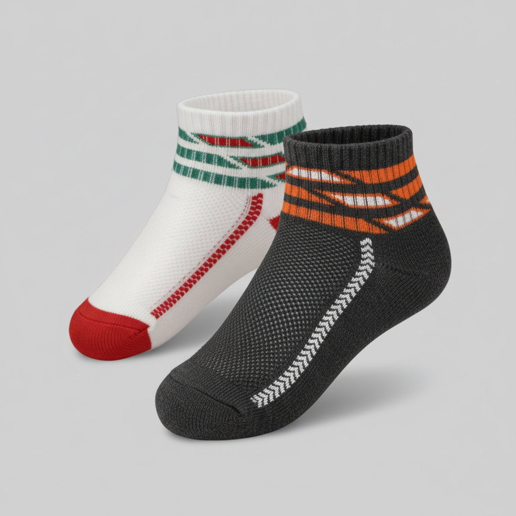 Boys Cotton Ankle Length Socks - Pack of 2