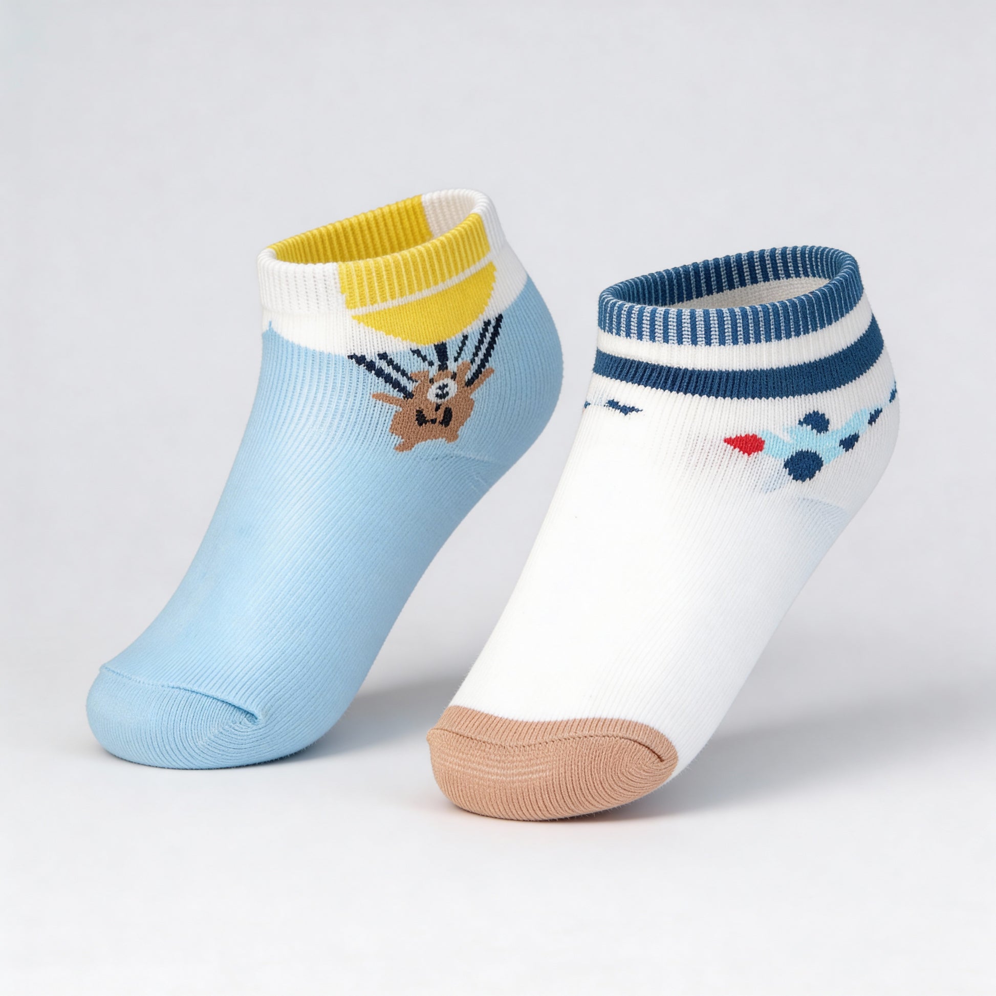 Boys Cotton Ankle Length Socks - Pack of 2