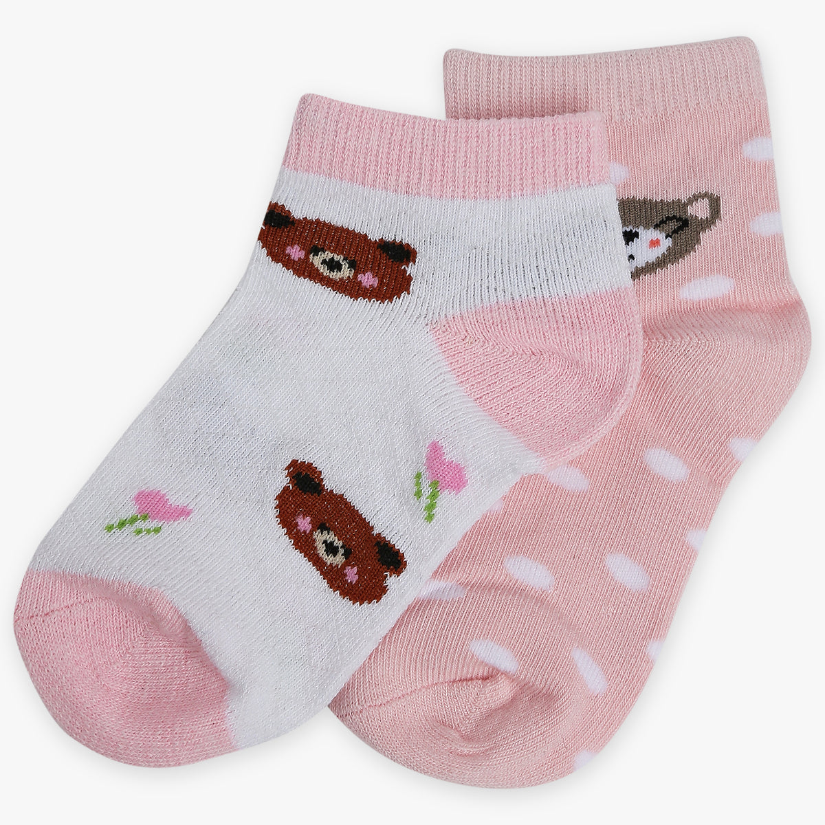 Girls Ankle Length Printed Socks (Pack of 2)