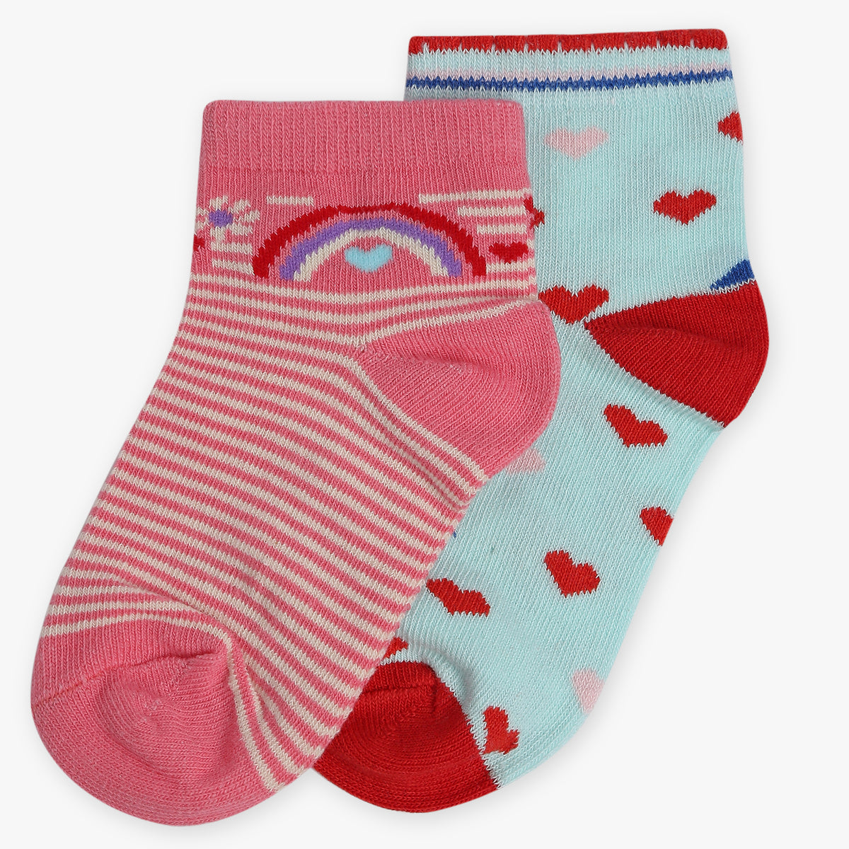 Girls Ankle Length Printed Socks (Pack of 2)