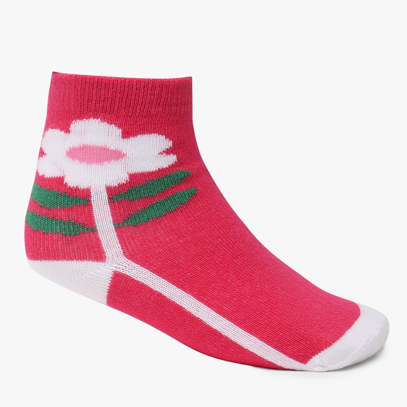 Girls Ankle Length Printed Socks