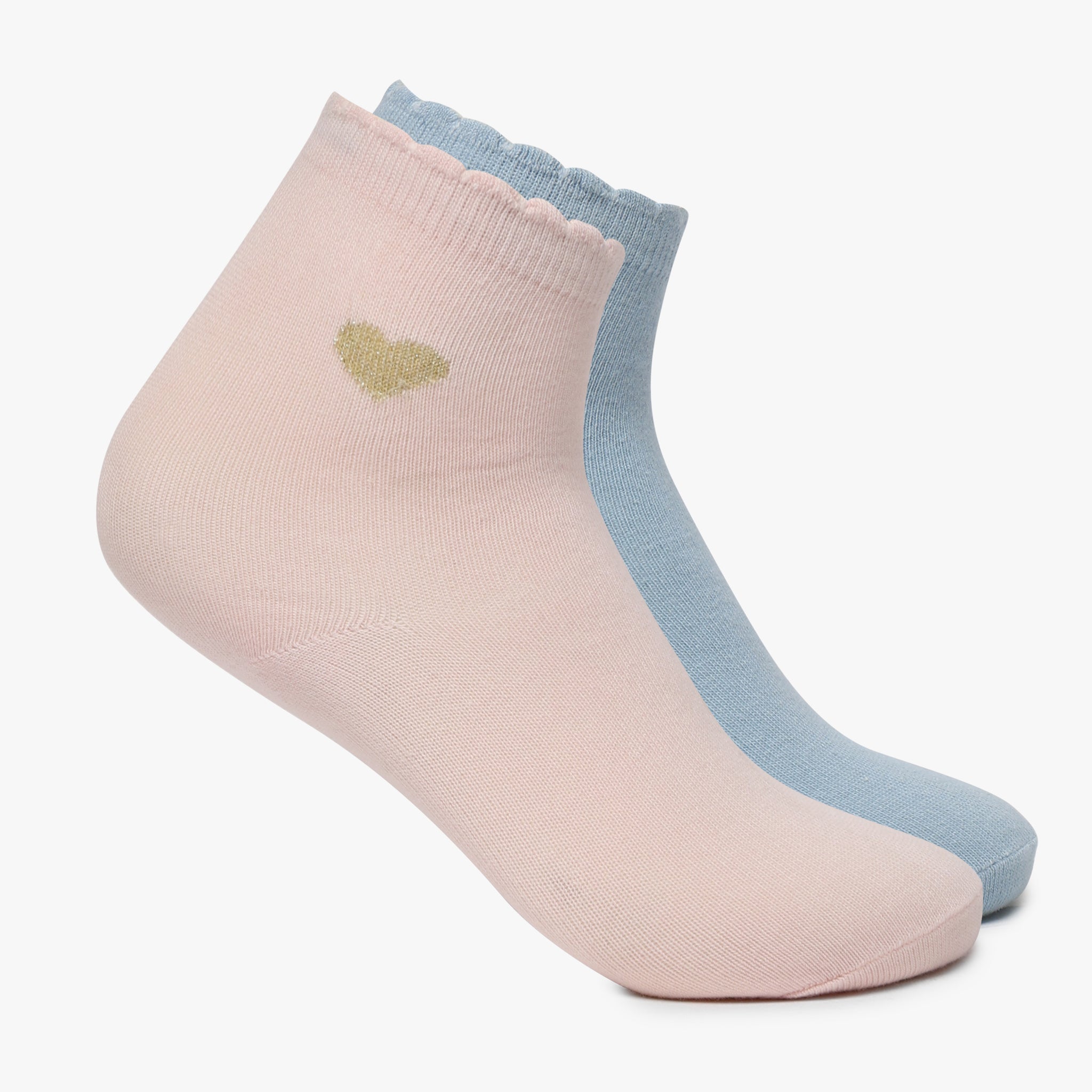 Girls Ankle Length Printed Socks Pack of 2 Style Union