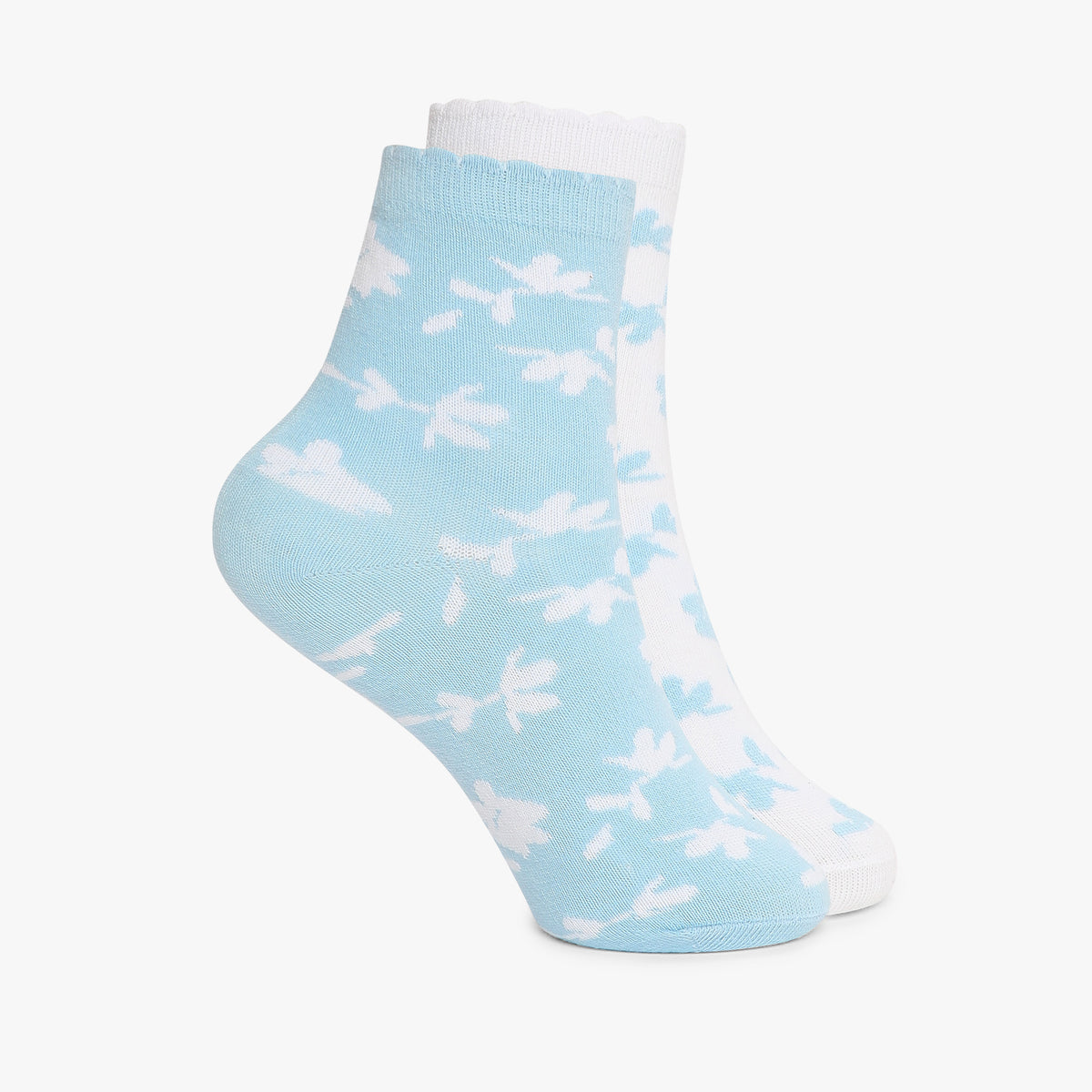 Girls Ankle Length Printed Socks (Pack of 2)