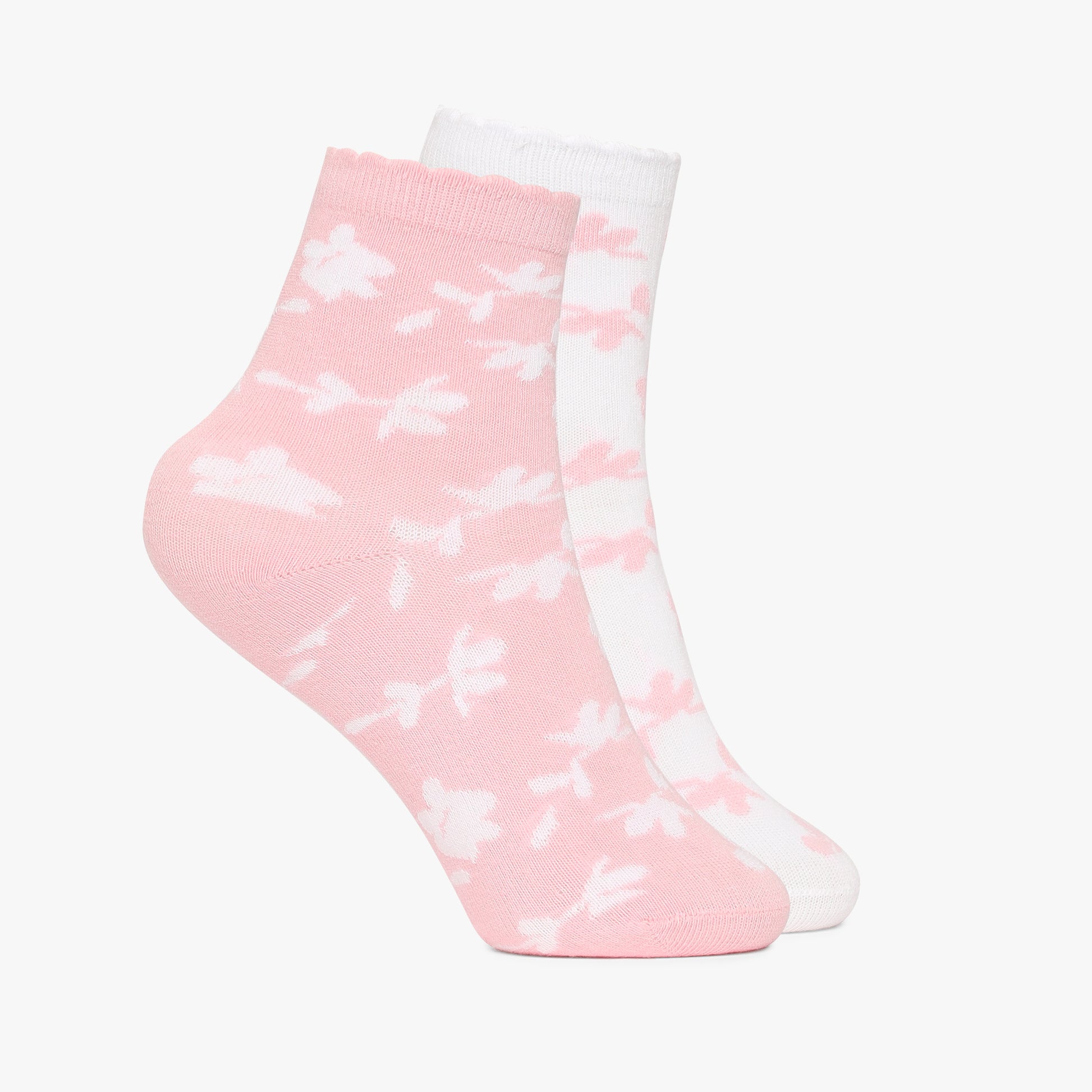 Girls Ankle Length Printed Socks (Pack of 2)