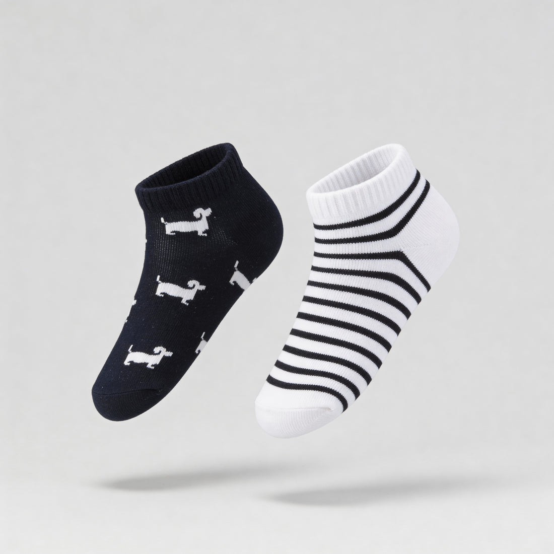 Girls Cotton Ankle Length Socks - Pack of 2