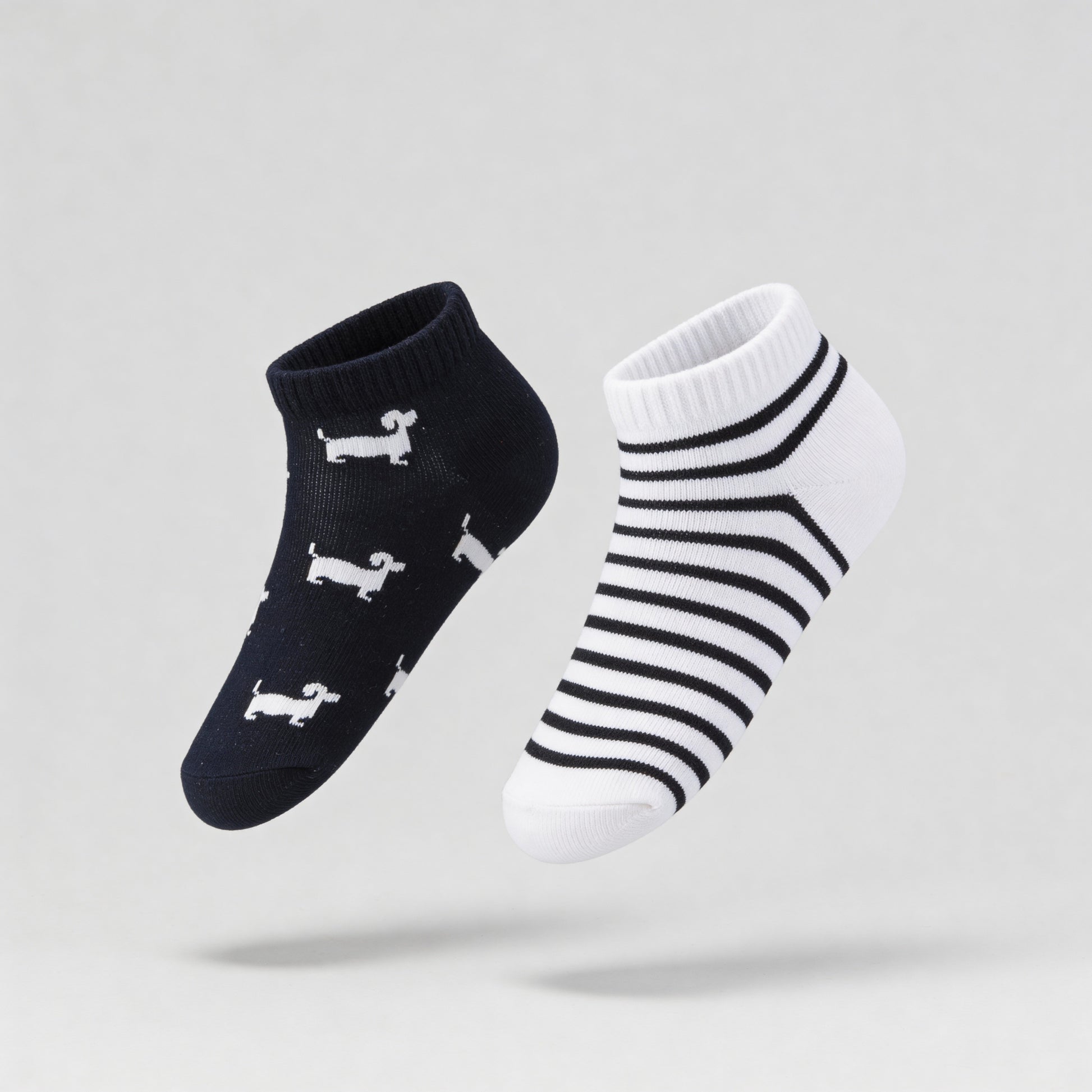 Girls Cotton Ankle Length Socks - Pack of 2