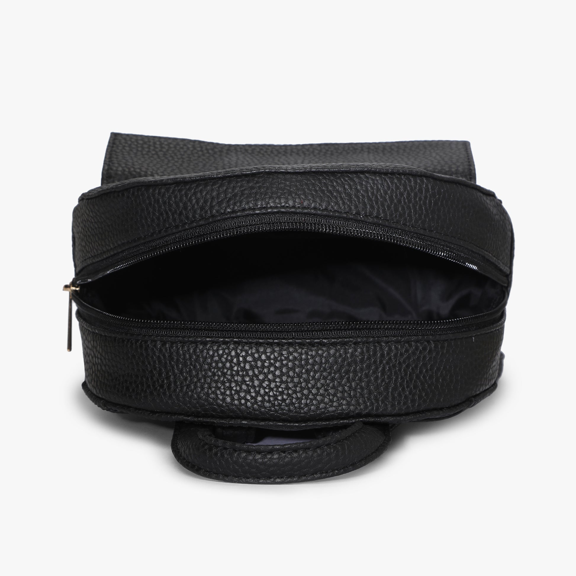 Womens Black Solid Backpack