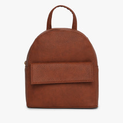 Womens Brown Solid Backpack