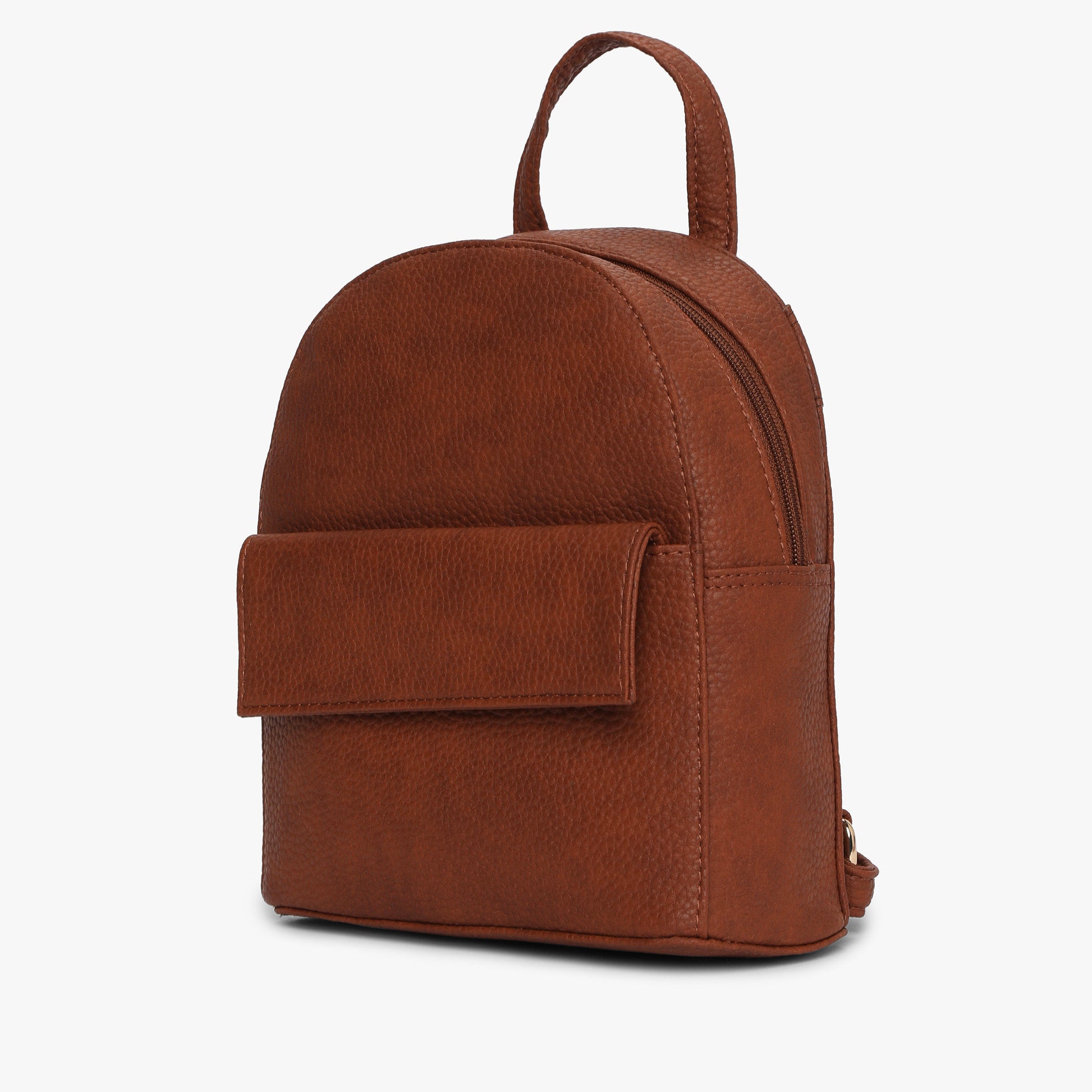 Womens Brown Solid Backpack