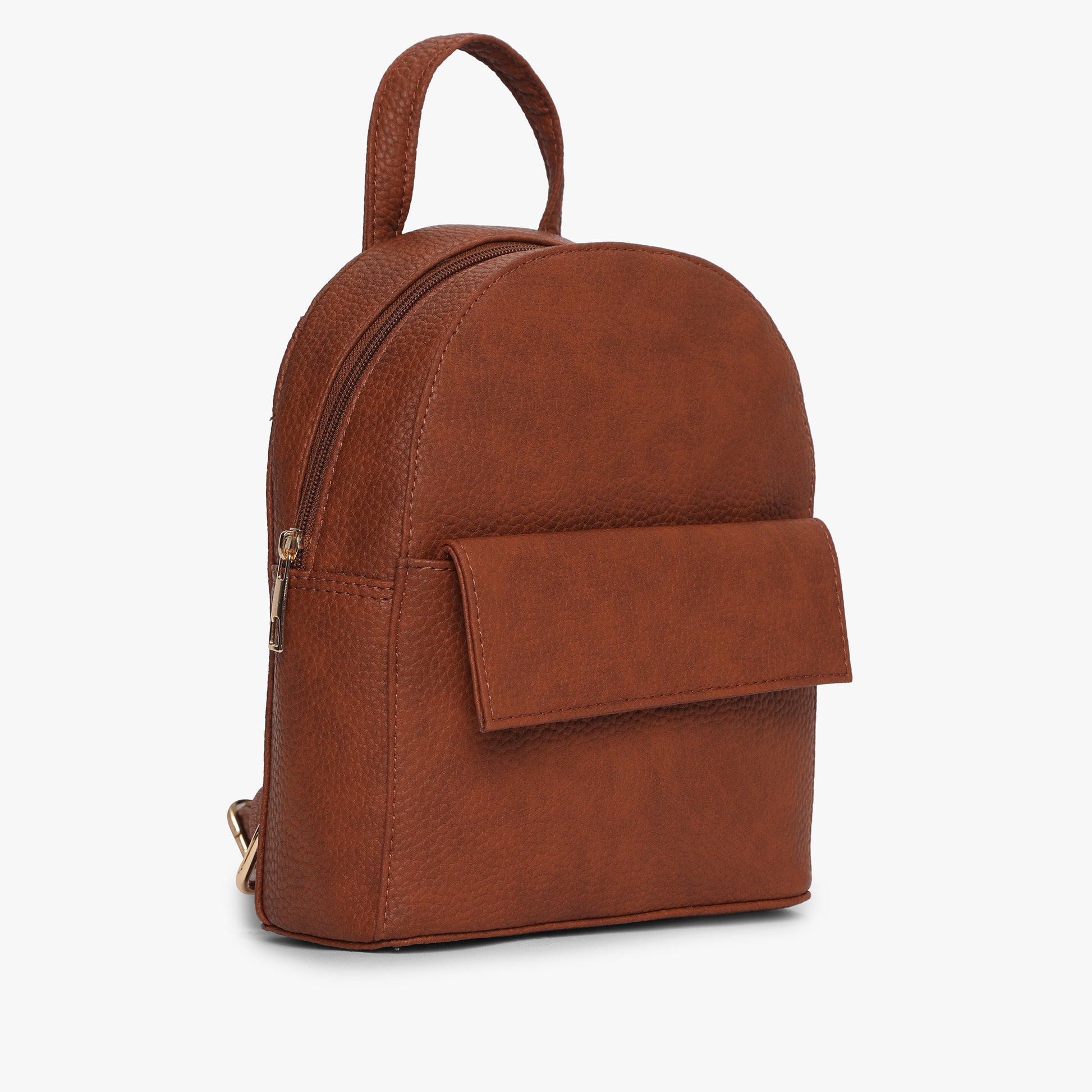 Womens Brown Solid Backpack
